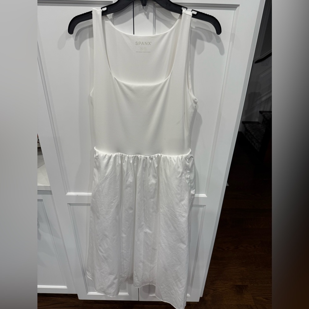 SPANX NEW Spanxsmooth jersey mixed media midi dress - Picture 6 of 9